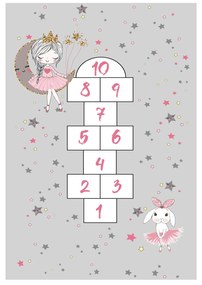 Παιδικό χαλί C7678.02 Σειρά KIDDER Γκρί με Κρόσια 80x150 εκ. 80x150x1 εκ.