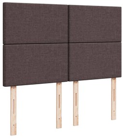 vidaXL Κρεβάτι Boxspring με Στρώμα Σκούρο Καφέ 140x200 εκ Υφασμάτινο