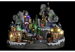 Χριστουγεννιάτικο Στολίδι DKD Home Decor Πόλη Φως LED Ρητίνη PVC (47 x 36 x 34 cm)