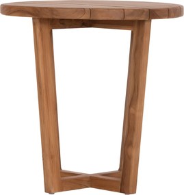 ΤΡΑΠΕΖΙ ΜΕΣΗΣ ΣΤΡΟΓΓΥΛΟ KOLIN HM6650 ΞΥΛΟ TEAK ΦΥΣΙΚΟ Φ65x65Υεκ.