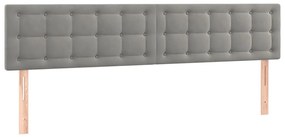 Κεφαλάρι Κρεβατιού LED Ανοιχτό Γκρι 160x5x78/88 εκ. Βελούδινο 3122100