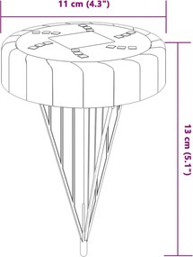 vidaXL Ηλιακά Φωτιστικά Δαπέδου με Στήριγμα Εδάφους 12τεμ. Θερμό Λευκό