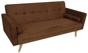 Καναπές-Κρεβάτι Τριθέσιος ELIZE Καφέ Ύφασμα 188x82x89cm