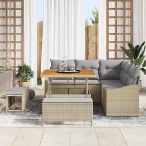 vidaXL Σετ Καναπέ Κήπου 8 pcs Μπεζ, Ανοιχτό Γκρι 100 x 100 x 71 cm