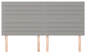 vidaXL Κεφαλάρια Κρεβατιού 4 τεμ.Αν. Γκρι 100x5x78/88 εκ. Υφασμάτινο