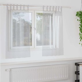 vidaXL Κουρτίνες με κουρτίνες 2 pcs Ανοιχτό γκρι Πολυεστέρας