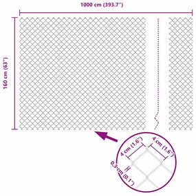 vidaXL Στύλος Περιφράξεων Πράσινο 10 x 1,6 μ (40 x 40 mm πλέγμα)