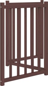vidaXL Πύλη σκύλου πτυσσόμενη 3 πάνελ καφέ δρυς 150 εκ. Μασίφ Ελάτη