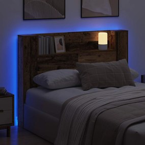 vidaXL Κεφαλάρι Ντουλάπι με LED Παλιό ξύλο Επεξεργασμένο Ξύλο