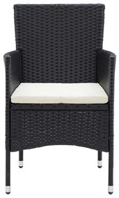 vidaXL Καρέκλες Τραπεζαρίας Κήπου 4 τεμ. Μαύρες από Συνθετικό Ρατάν