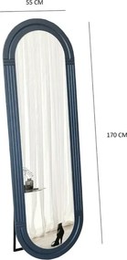Stewehome Καθρέπτης με Στηριγμένο Στήριγμα ΜΠΛΕ 55x170 cm