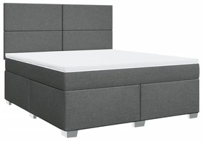 ΚΡΕΒΑΤΙ BOXSPRING ΜΕ ΣΤΡΩΜΑ ΣΚΟΥΡΟ ΓΚΡΙ 180X200 ΕΚ ΥΦΑΣΜΑΤΙΝ 3290561