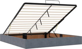 vidaXL Κρεβάτι Ottoman με Στρώμα και LED Σκούρο Γκρι 200 x 200 cm