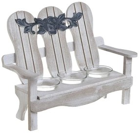 Κηροπήγιο 3 Θέσεων 6-70-151-0086 26X9,5X7 Natural Click Wood, Glass