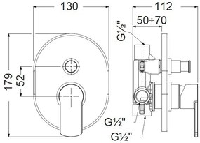 Μίκτης εντοιχισμού με εκτροπέα Armando Vicario Glam