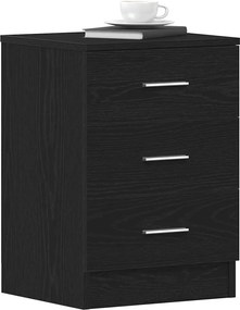 vidaXL Κομοδίνα 2 τεμ. Μαύρη Δρυς 38x35x55 εκ. από Τεχνητό Ξύλο