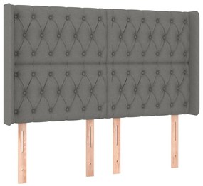 Κεφαλάρι με Πτερύγια Σκούρο Γκρι 147x16x118/128 εκ. Υφασμάτινο 3119915