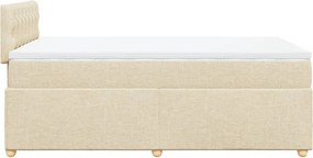 vidaXL Κρεβάτι Boxspring με Στρώμα Κρεμ 120x200 εκ. Υφασμάτινο
