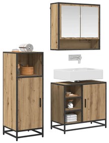 vidaXL Σετ Επίπλων Μπάνιου 3 pcs Artisan Oak Επεξεργασμένο ξύλο