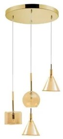 Κρεμαστό Φωτιστικό Ροζέτα 4xG9 Γυαλί Luma Lighting-114-01047-09-amber-Κεχριμπάρι 114-01047-09-amber