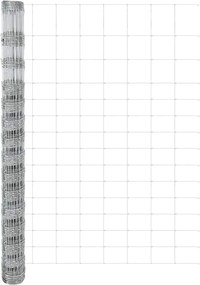 vidaXL Περίφραξη αγρού Ασημί 25 x 1,6 μ Γαλβανισμένος χάλυβας