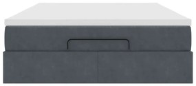 Οθωμανικό κρεβάτι με στρώμα σκούρο γκρι 140x190cm Βελούδο 3311184