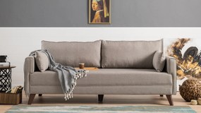 Τριθέσιος Καναπές Κρεβάτι Κρεμ BELLA 81x208x85