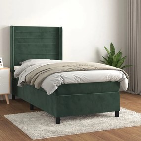 ΚΡΕΒΑΤΙ BOXSPRING ΜΕ ΣΤΡΩΜΑ ΣΚΟΥΡΟ ΠΡΑΣΙΝΟ 90X190 ΕΚ. ΒΕΛΟΥΔΙΝΟ 3132714