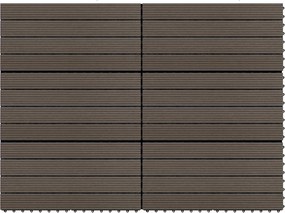 vidaXL Πλάκα Κατασκευής 6 pcs Σκούρο Καφέ 60 x 30 cm WPC