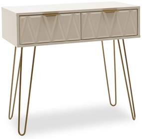 Κονσόλα Isla pakoworld χρώμα λευκό painting-χρυσό 80x39x74εκ