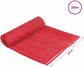 vidaXL Ρολό από Τζute 160 x 2500 εκ Κόκκινο