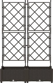 vidaXL Γλάστρα Κήπου 2 τμχ. Καφέ 80 x 40 x 125,5 εκ. PP