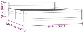 Πλαίσιο Κρεβατιού Λευκό 180 x 200 εκ. Μασίφ Ξύλο Super King - Λευκό