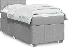 vidaXL Κρεβάτι Boxspring με Στρώμα Ανοιχτό Γκρι 80x200 εκ. Υφασμάτινο