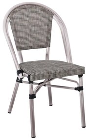 COSTA Καρέκλα Dining Αλουμινίου, Απόχρωση Antique Grey -Textilene Μπεζ  50x55x85cm Ε288,1