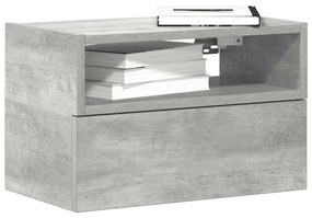 Κομοδίνο Επιτοίχιο Γκρι Σκυροδέματος 45x26x28,5 εκ.