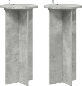 vidaXL Βάση φυτών 2 τεμ. Γκρι Σκυροδέματος 29,5 x 29,5 x 60 εκ.