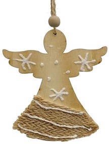 Χριστουγεννιάτικο Ξύλινο Στολίδι Αγγελάκι 9.5cm 176360
