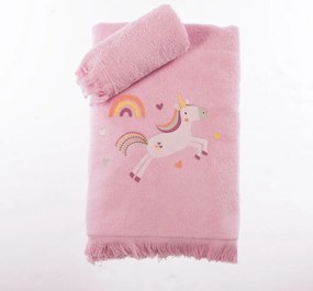 Πετσέτες Παιδικές Unicorns Style (Σετ 2τμχ) Pink Nef-Nef Homeware Σετ Πετσέτες 70x140cm 100% Βαμβάκι