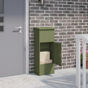 vidaXL Θυρίδα Πακέτων Λαδί 44.5 x 29 x 110.5 εκ Ατσάλι