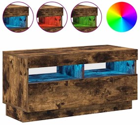 vidaXL Έπιπλο Τηλεόρασης με LED Καπνιστή Δρυς 80 x 35 x 40 εκ.