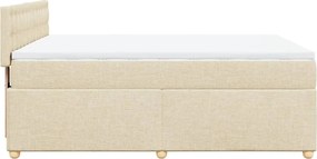 vidaXL Κρεβάτι Boxspring με Στρώμα Κρεμ 160x200 εκ. Υφασμάτινο