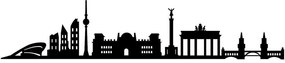 Διακοσμητικό Τοίχου Berlin Skyline 575TNL1101 119x24cm Black Aberto Design Μέταλλο