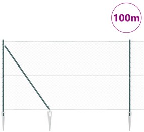 vidaXL Εξάγωνος Φράχτης Πράσινος 1.5x100 μ Ατσάλι