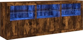 vidaXL Ντουλάπι με LED Καπνιστή Δρυς 181,5x37x67 εκ.