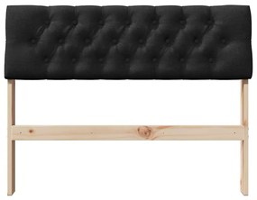 vidaXL Ταπετσαρισμένο κεφαλάρι Μαύρο 100 cm Στερεά ξυλεία πεύκου
