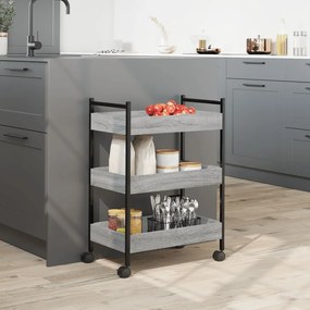 vidaXL Τρόλεϊ Κουζίνας Sonoma Γκρι 50x30x70 εκ. από Επεξεργασμένο Ξύλο
