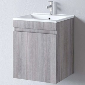 Έπιπλο Μπάνιου Πάγκος Με Νιπτήρα Omega S3BOM050GO0 51x45x60cm Grey Oak Πορσελάνη,Μελαμίνη