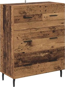 vidaXL Highboard με συρτάρι 2 pcs Παλιό Ξύλο Επεξεργασμένο ξύλο