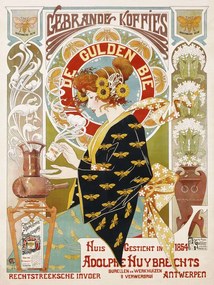 Αναπαραγωγή Coffee Shop Advert (Art Nouveau Café) - Alphonse Mucha, (30 x 40 cm)